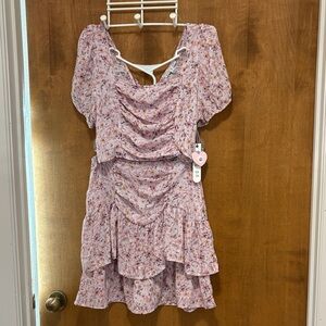 488. Story On Floral Ruched Pink Skirt Set